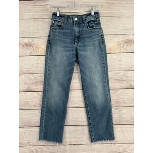 Pilcro Anthropologie The Vintage Straight Jeans Womens 27 Blue Medium Wash Denim